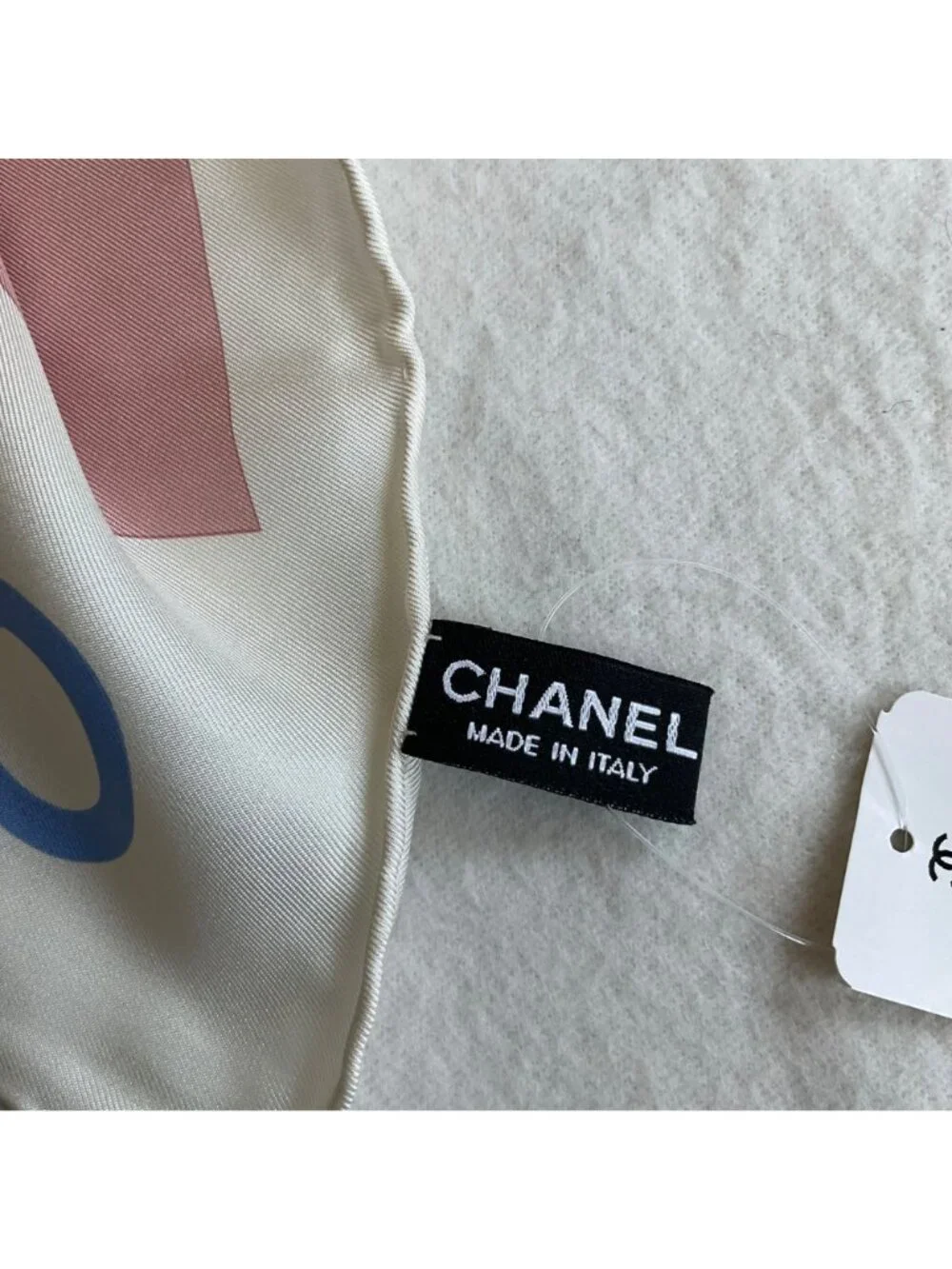 NWT NO BOX CHANNEL pink blue white ship boat cruise silk square scarf